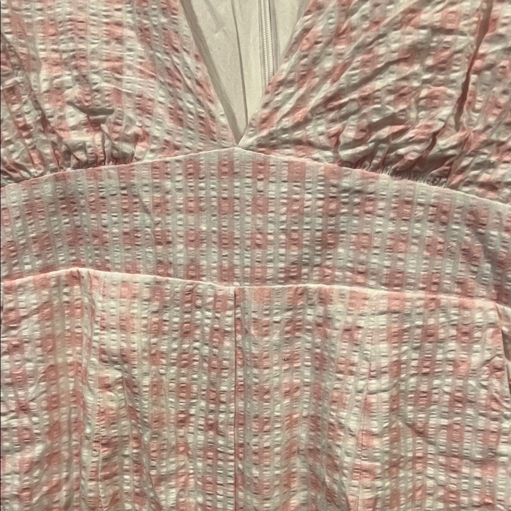Adorable Charlie Holiday brand pink and white Gingham Romper - Picture 5 of 9